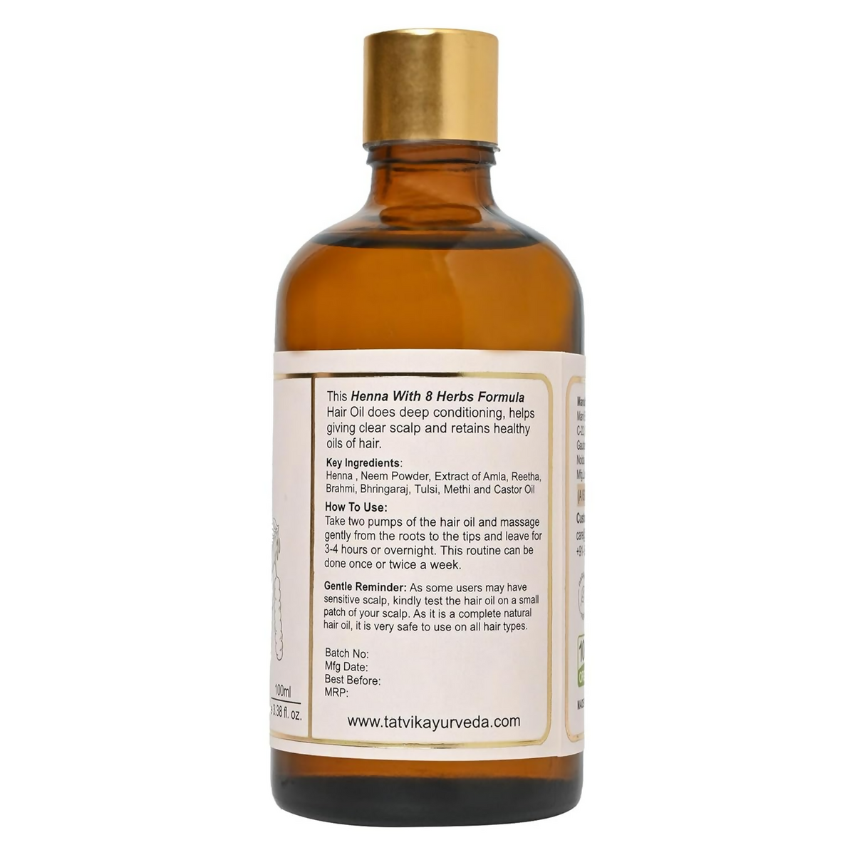 Image 6 of Tatvik Ayurveda Nirmalkesha Hair Oil (Henna With 8-Herbs)