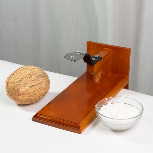 Image 7 of Buyro Traditional Polished Wooden Table-Top Manual Coconut Scraper 850 g