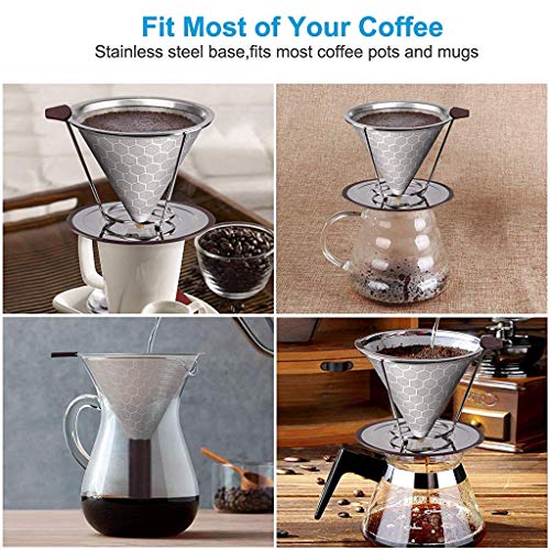 Image 8 of HASTHIP Pour Over Coffee Dripper 800 Mesh Stainless Steel Handle V60
