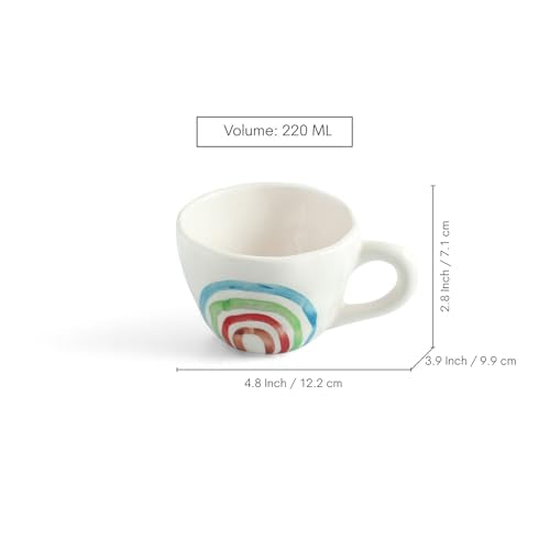 Image 7 of ExclusiveLane Rainbow Bright Hand-Painted Ceramic Coffee Mug Set of 2 220 ML
