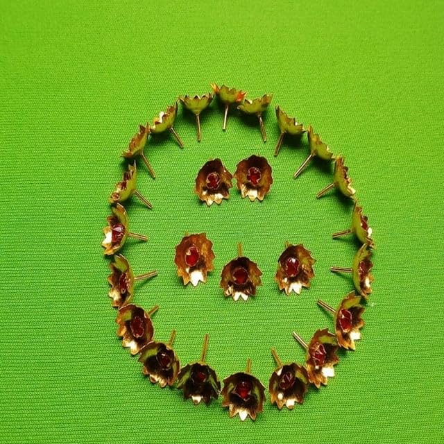 Image 1 of Default Title for the product Dista Silvers Flowers Gold Coated with Kundan 45g
