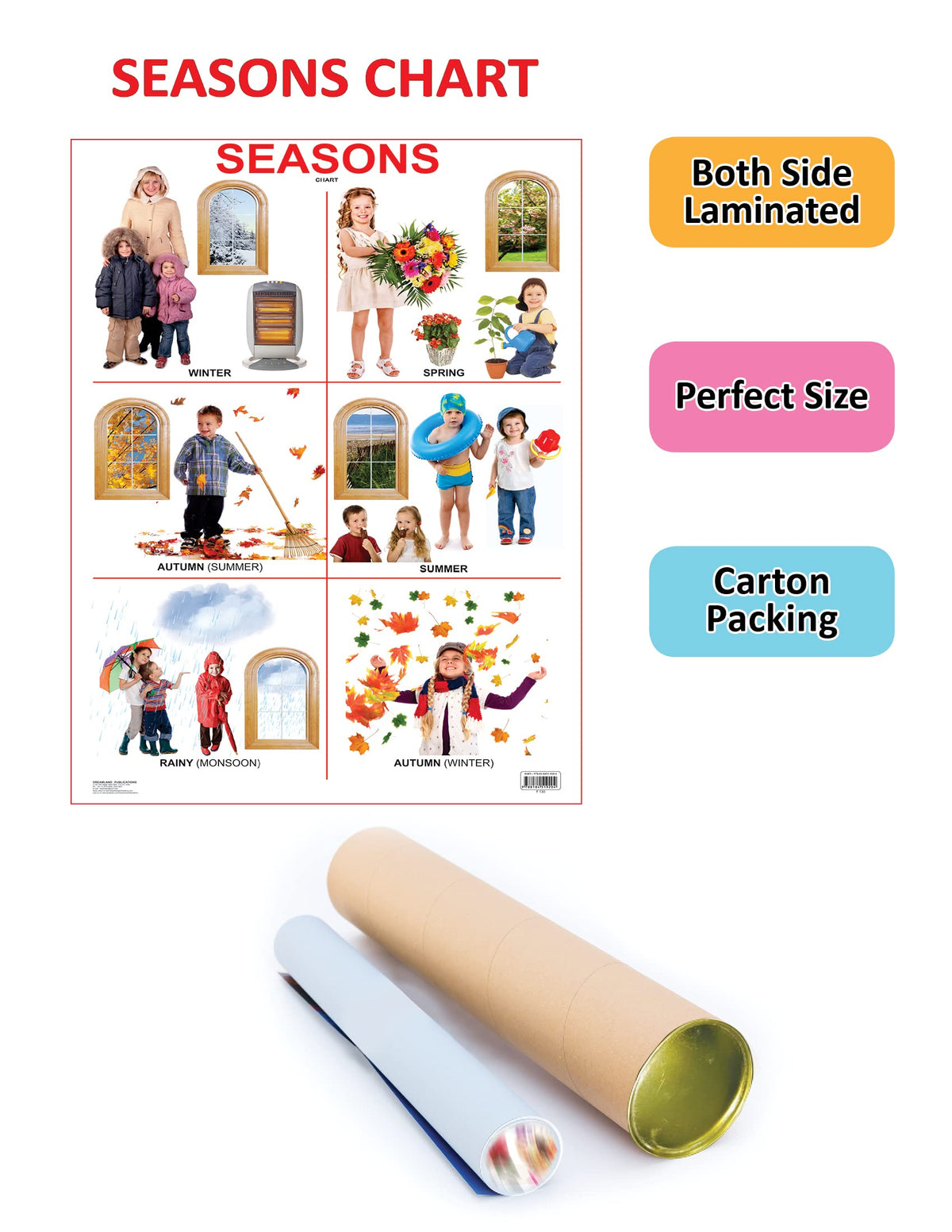 Image 2 of Dreamland Publications Educational Chart for Kids - Seasons Chart