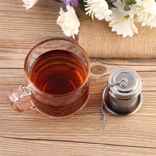 Image 7 of Supvox Tea Infuser SUS Tea Filter Fine Mesh Strainer with Tray for Mugs