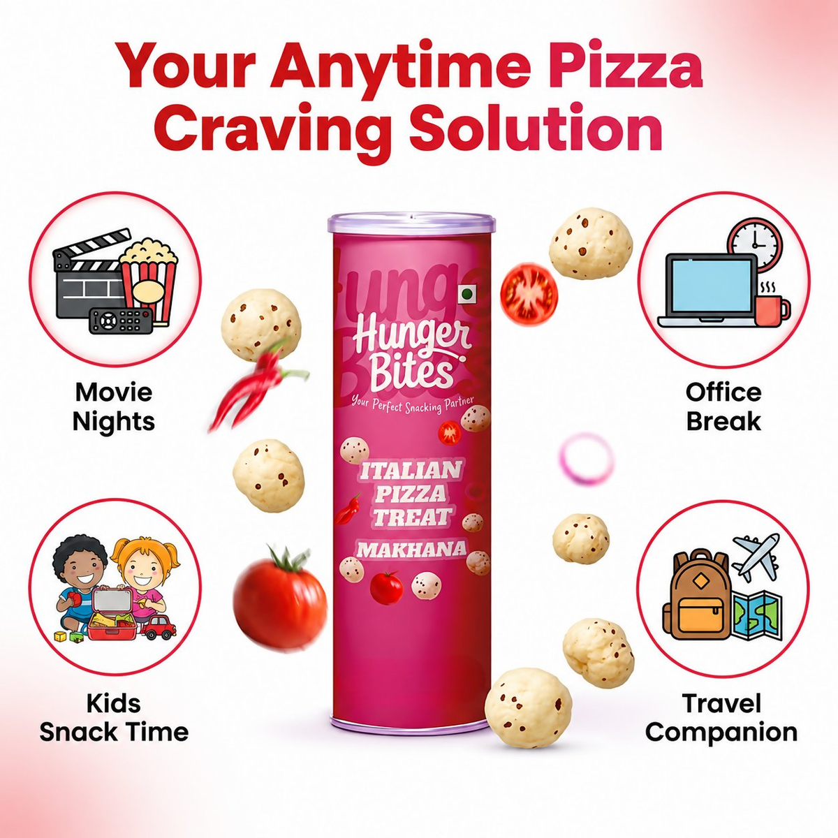 Image 7 of Hunger Bites Italian Pizza Treat Makhana