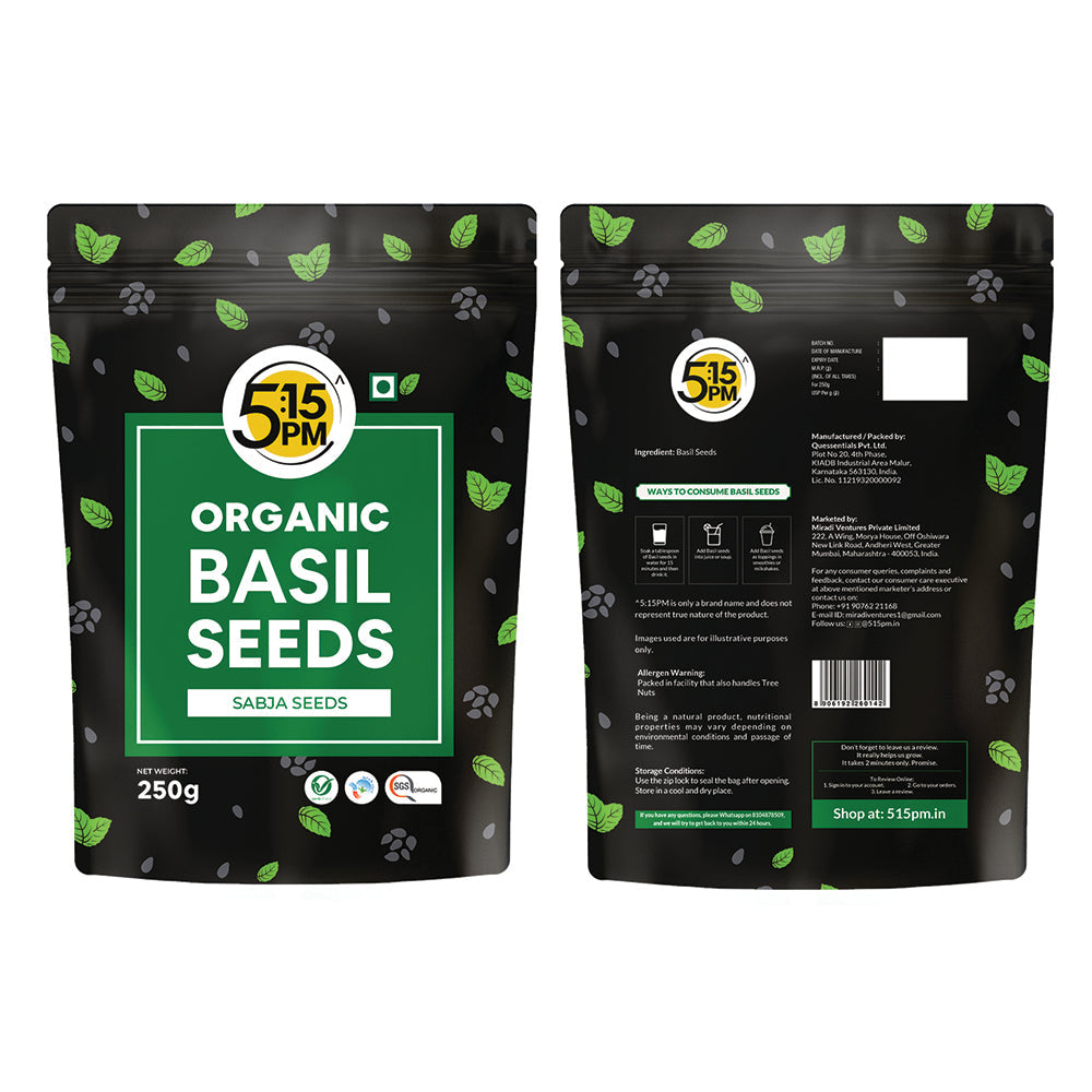 Image 8 of 5:15 PM Basil Seeds | Sabja Seeds for Eating | Falooda Seeds