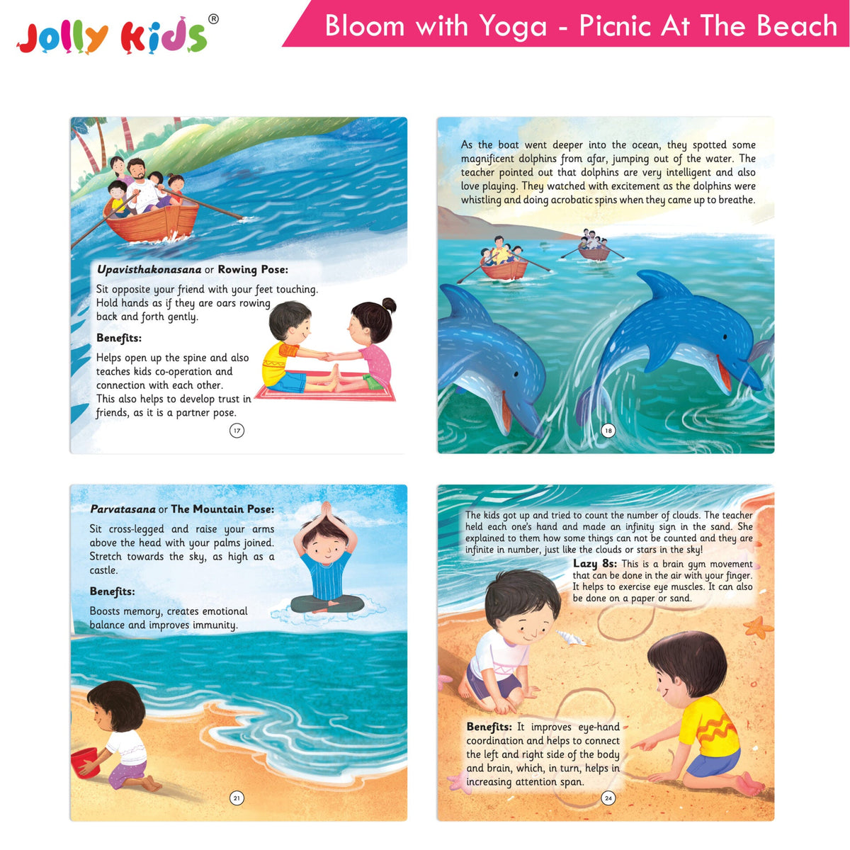 Image 10 of Jolly Kids Bloom With Yoga Books For Kids| Set of 4| Ages 3 - 7 Year| Yoga in Different Places Like Jungle, Beach, Schools, Gardens etc.