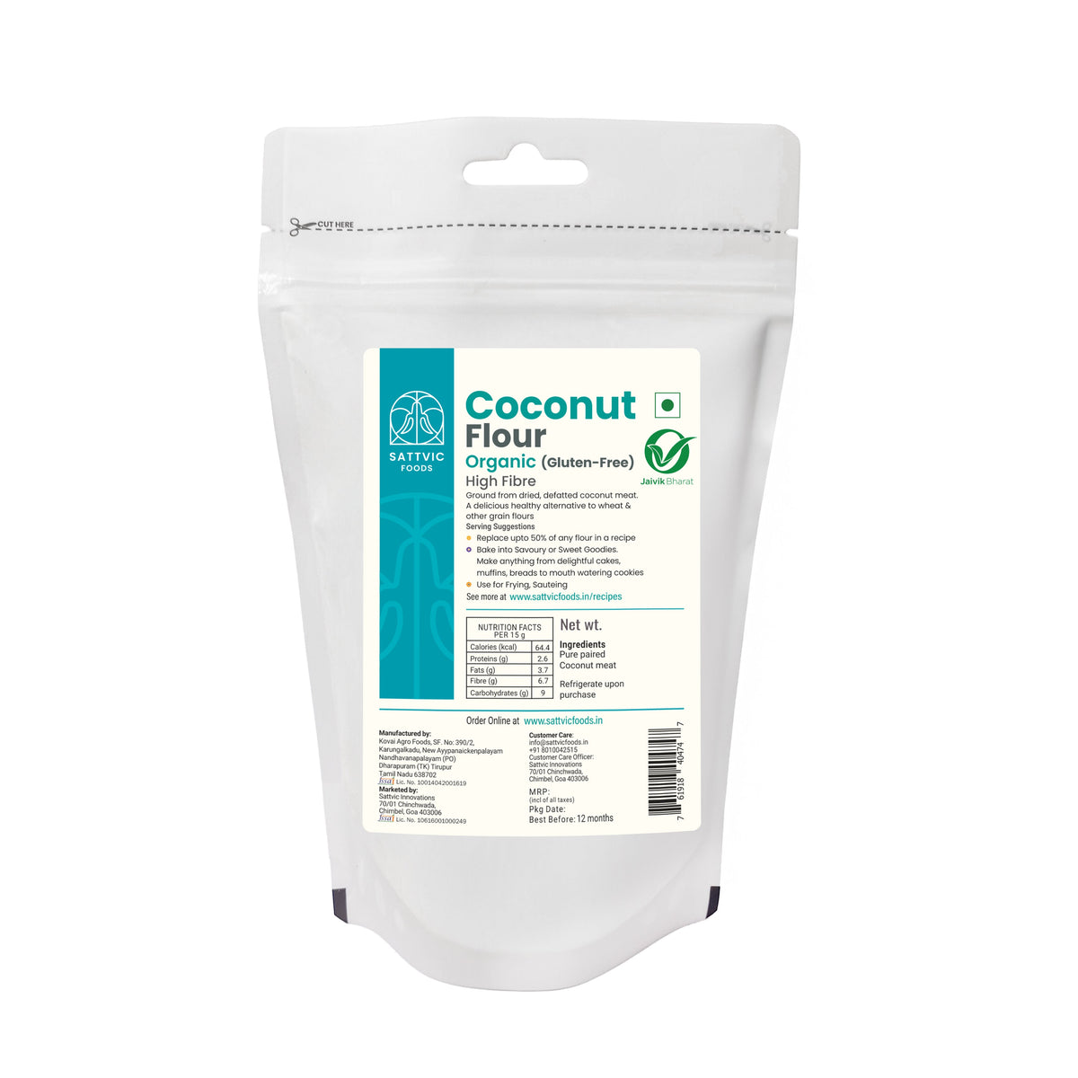 Image 12 of Sattvic Foods Coconut Flour | Defatted | Keto-Friendly