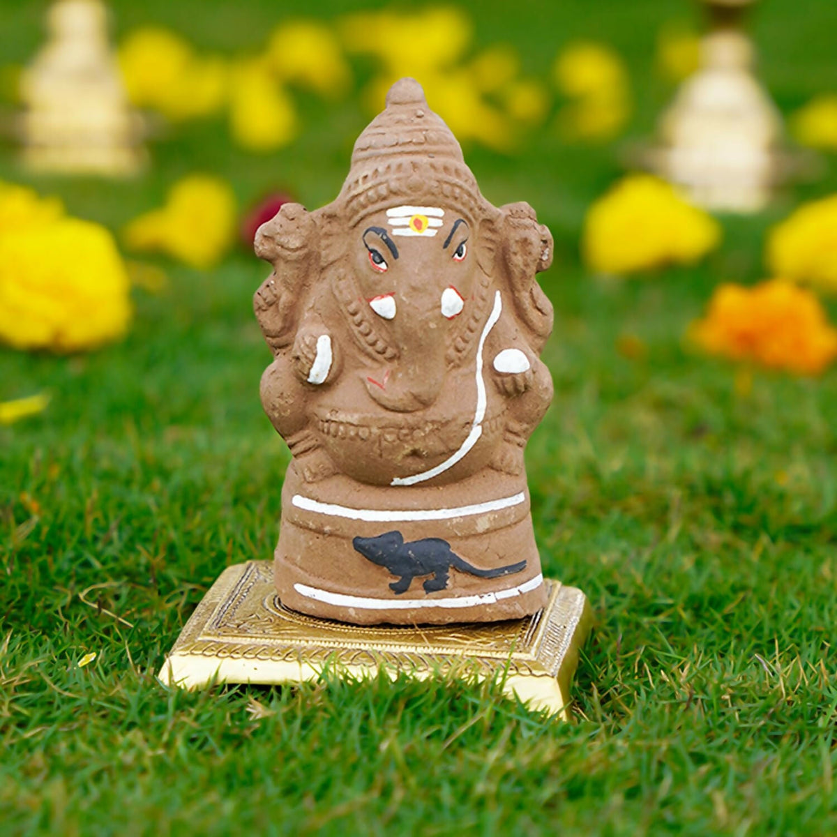 Image 8 of PujaNPujari Eco-Friendly Plantable Seed Ganesha Idol Clay-6inch