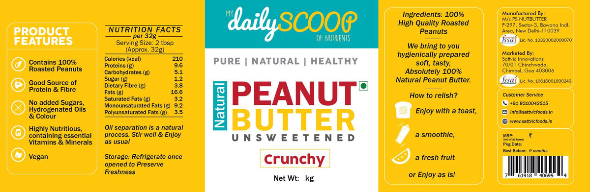 Image 6 of Sattvic Foods Peanut Butter Crunchy (No additives)
