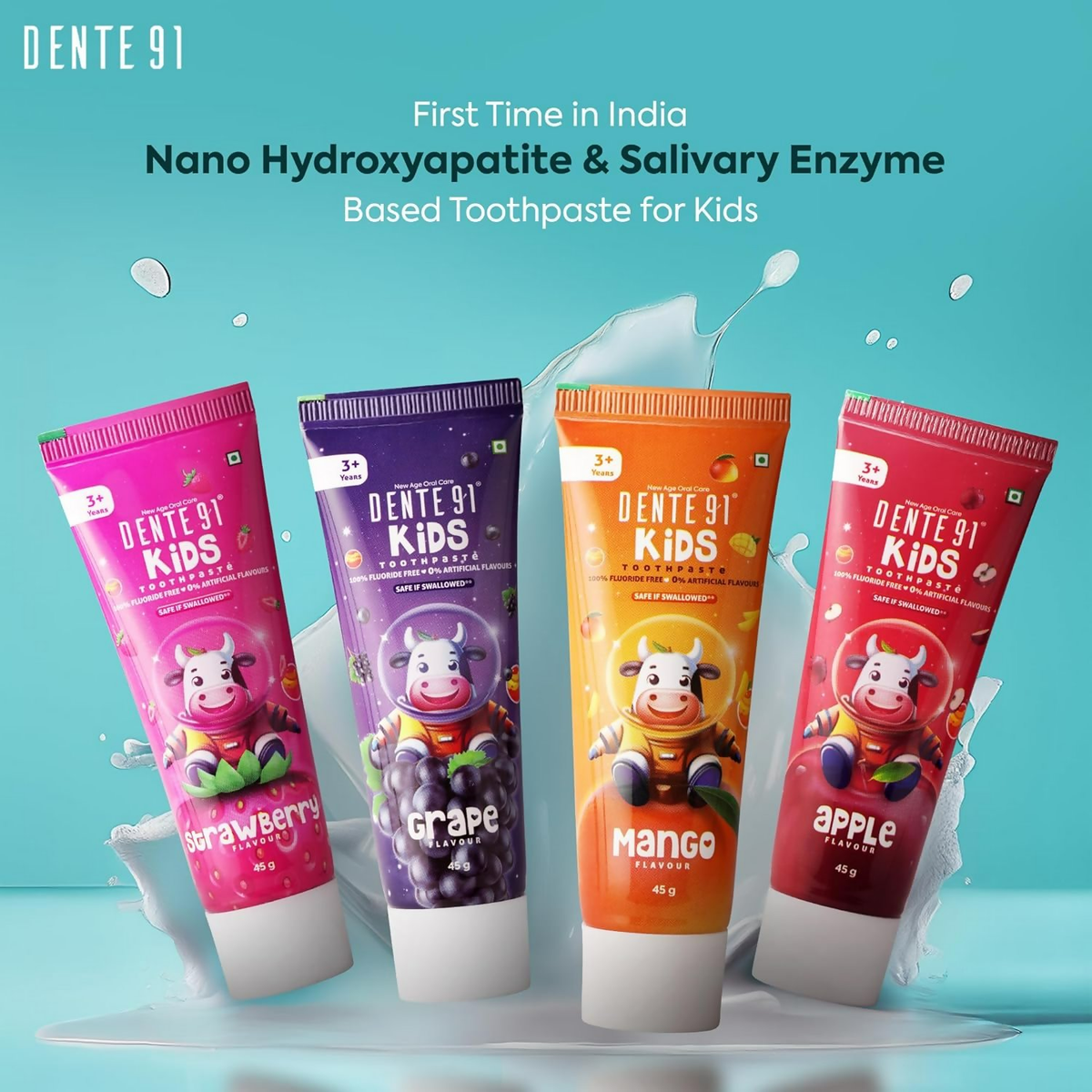 Image 3 of Dente91 Kids Toothpaste, Protects against dental caries & Hypersensitivity, Fluoride Free