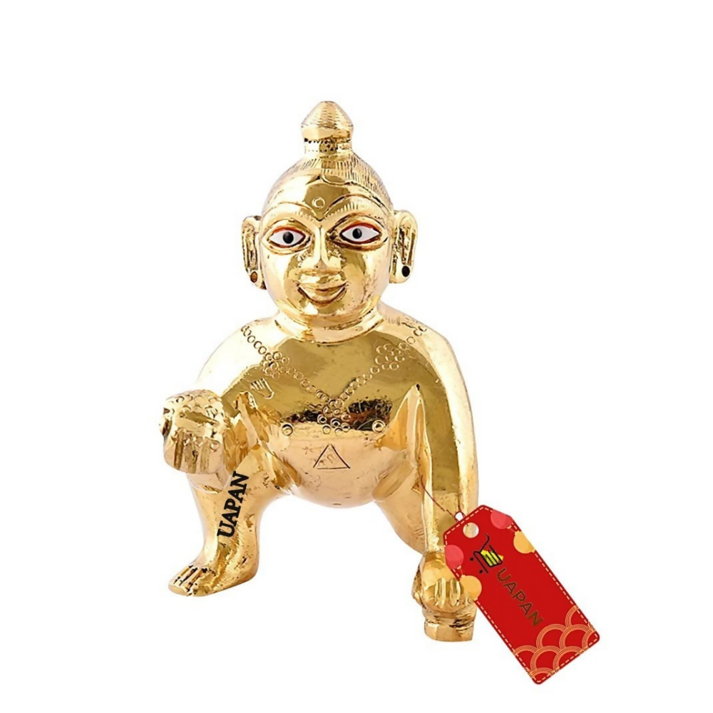 Image 1 of 18 cm for the product UAPAN Brass Laddu Gopal Idol - 18 Cm