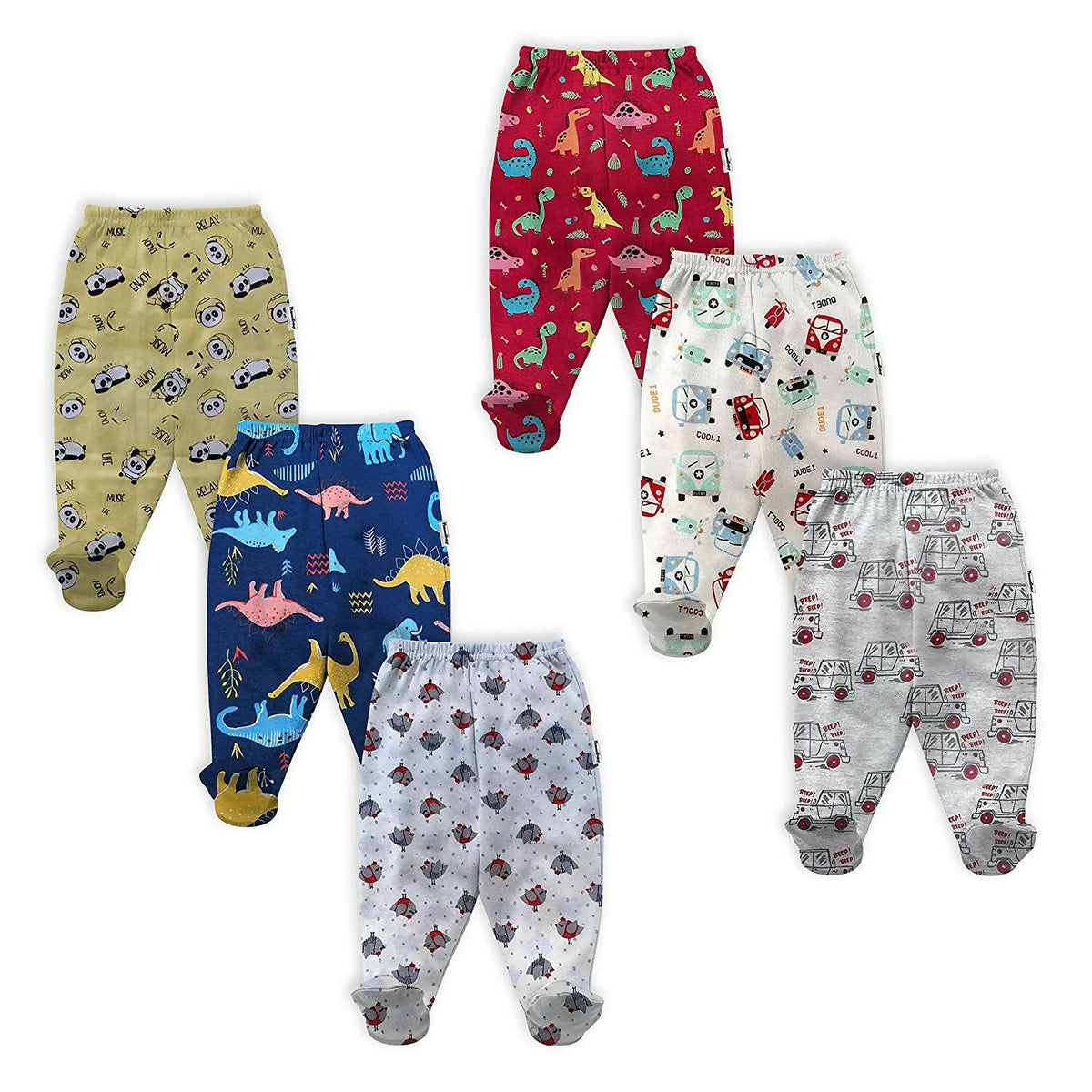 Image 1 of NammaBaby Unisex Assorted Printed Pajama Leggings Multicolor