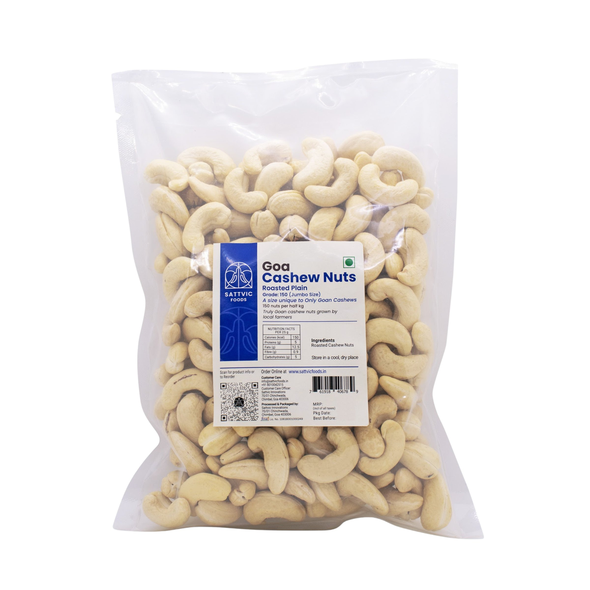 Image 8 of Sattvic Foods Goan Emperor Cashew Nuts (Roasted Plain)