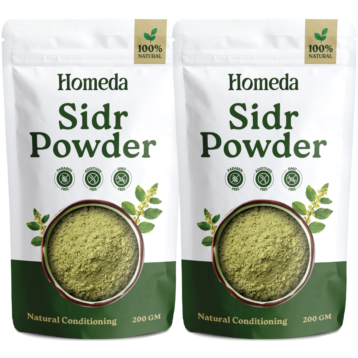 Image 2 of 400 gm for the product Homeda Sidr Leaves Powder for Hair
