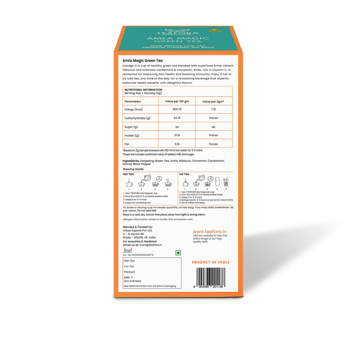 Image 5 of TEAFORA Amla Magic Green Tea | 20 Count Pyramid Tea Bags