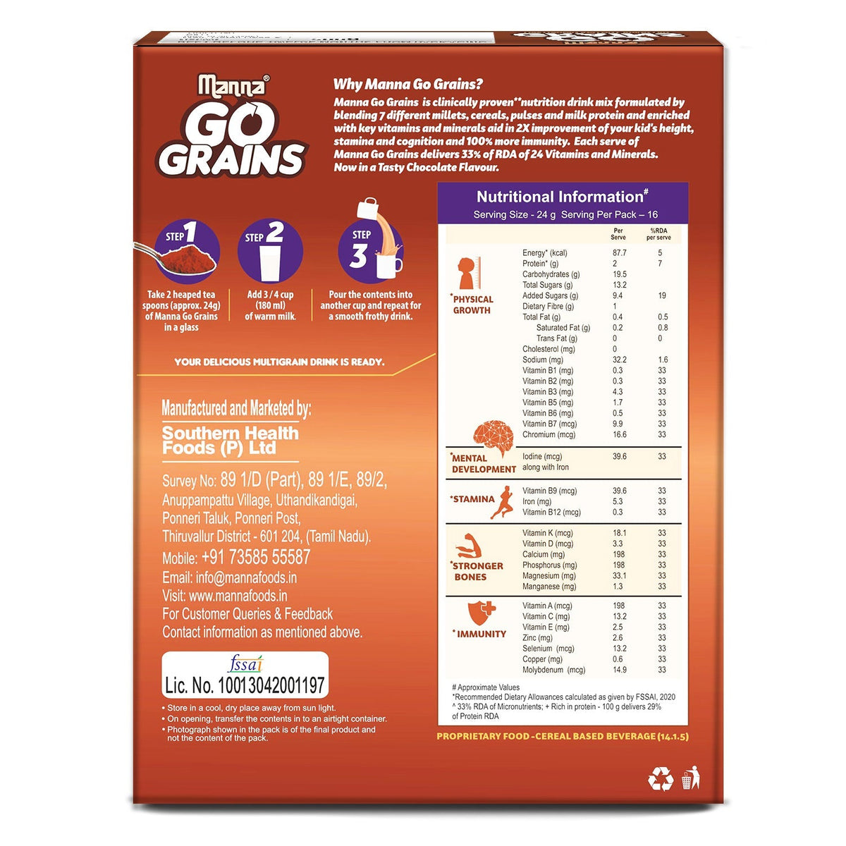 Image 19 of Manna Go Grains Nutrition Drink for Kids