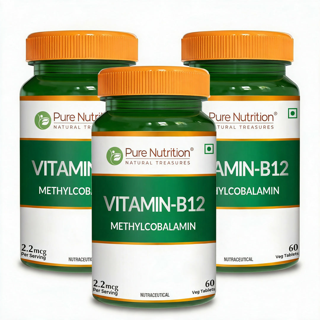 Image 3 of 60 tabs / Pack of 3 for the product Pure Nutrition Vitamin B12 - Veg Tablets