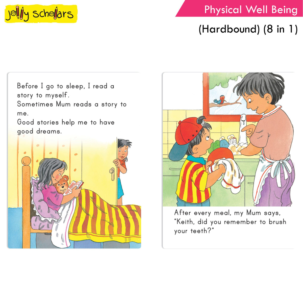 Image 4 of Jolly Scholars Physical Well Being Hardbound 8 in 1 Stories Book for Kids| Promote Physical Health Activity, Fitness & Exercise| Ages 3-6 Years