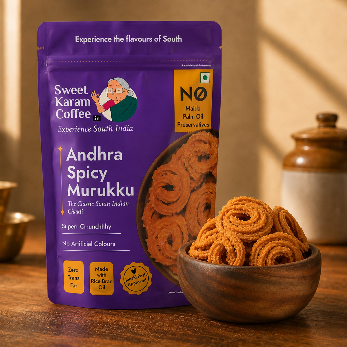 Image 2 of Sweet Karam Coffee Andhra Spicy Murukku