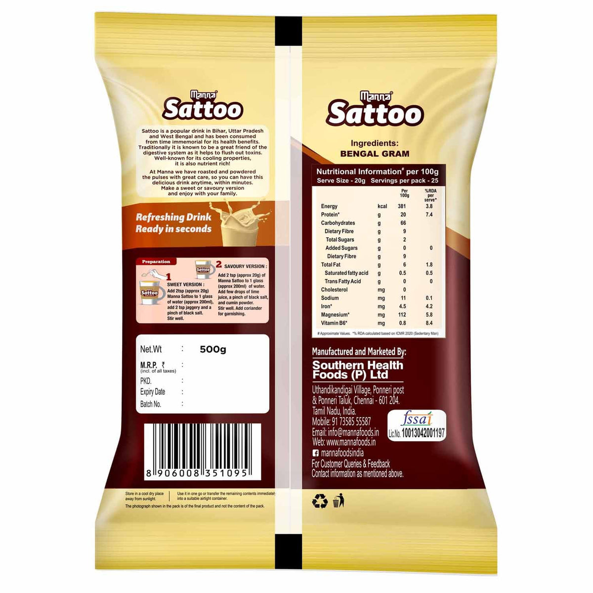 Image 9 of Manna Sattu Drink Mix