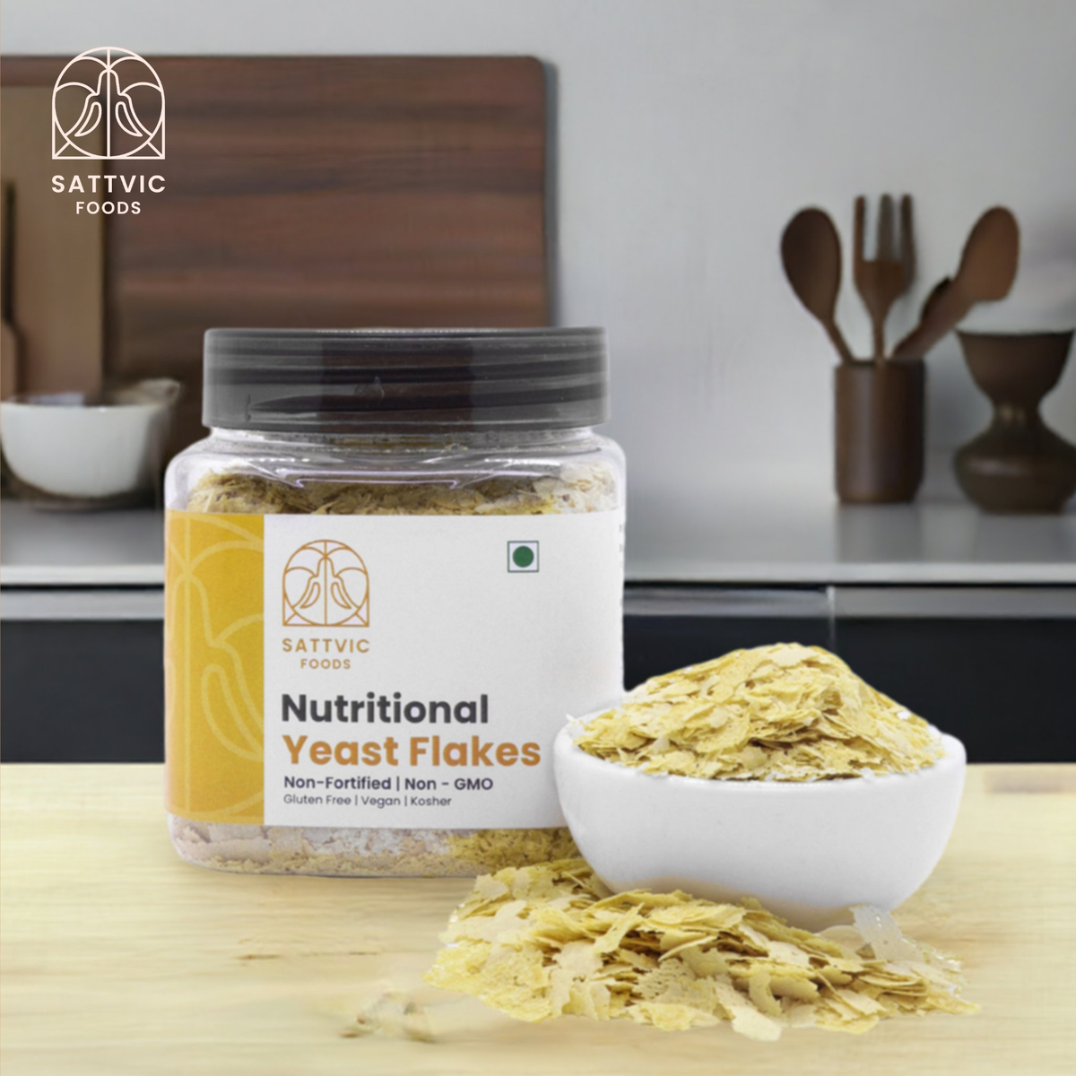Image 10 of Sattvic Foods Nutritional Yeast Flakes - Non Fortified, Non GMO, Vegan (Coming February 2026)