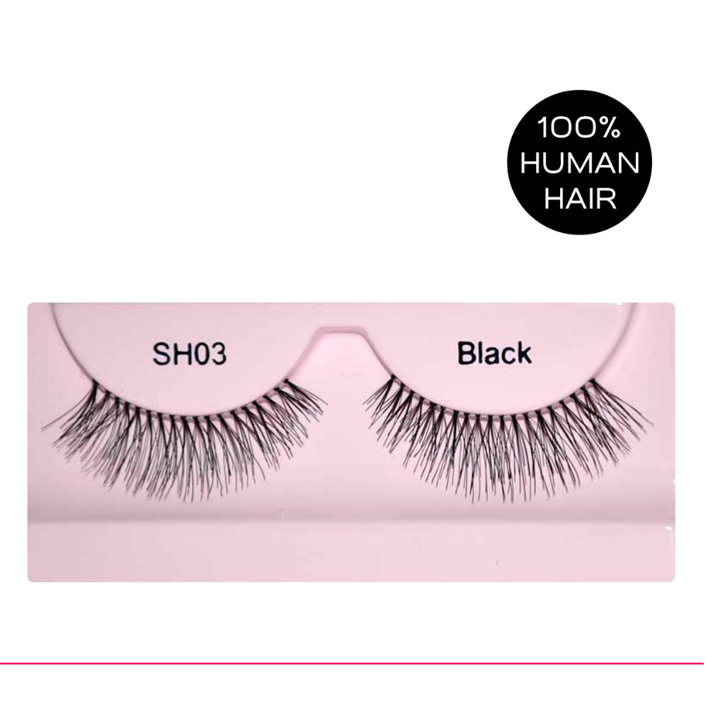 Image 1 of 2.2 gm / Pack of 1 for the product Glamgals Hollywood-U.S.A Stylish Black Soft Thick Reusable False Eye Lashes For Women - SH03