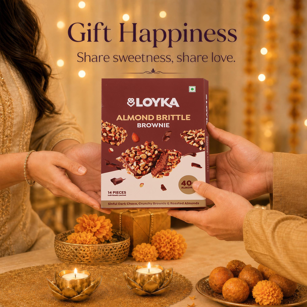 Image 6 of Loyka Almond Brittle Brownie 14 Pcs Box