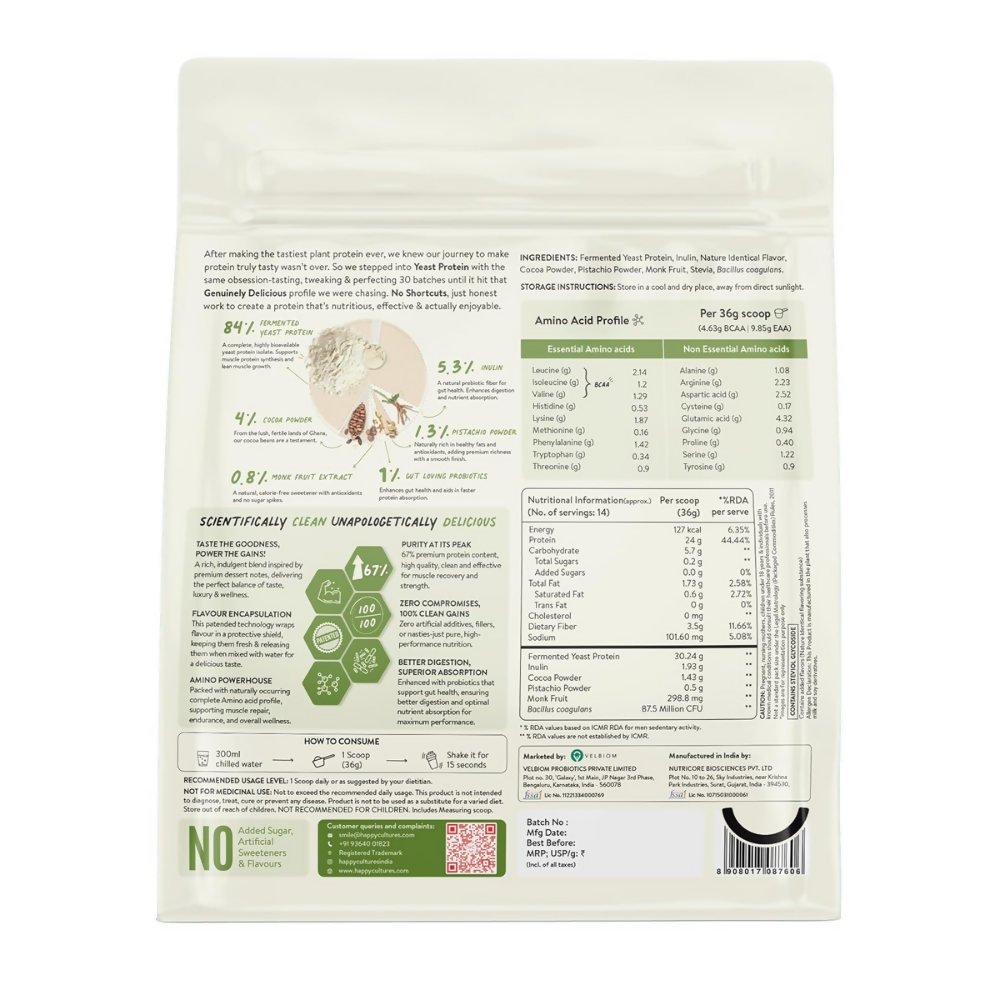 Image 7 of Happy Cultures 24g Protein Dubai Kunafa Chocolate Fermented Yeast Protein Isolate