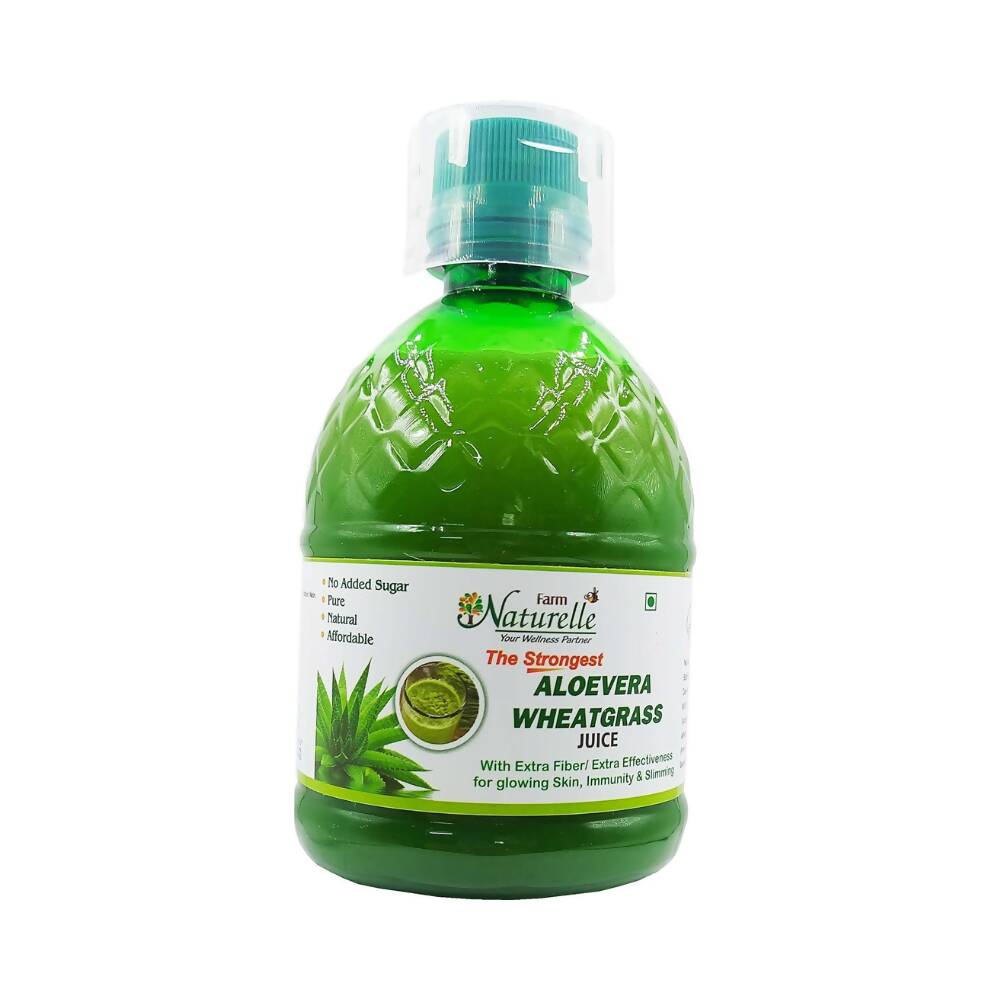 Image 1 of 400 ml for the product Farm Naturelle Aloe Vera Wheat Grass Juice