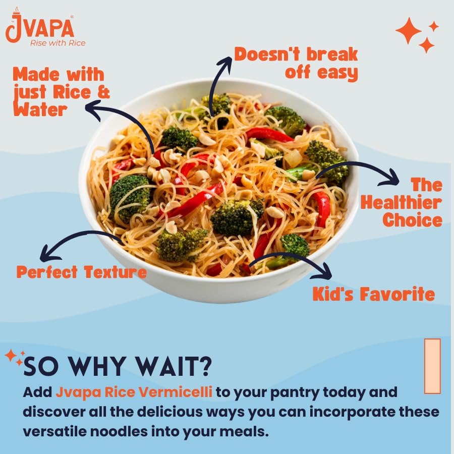 Image 5 of JVAPA Rice Vermicelli (Long Thin Noodles) 750 gm (250g x Pack of 3)