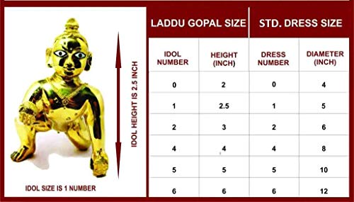 Image 4 of eSplanade Ladoo Gopal Poshak |Dress | Bhagwaan Ki Poshaak | Dev Vastra - (Set of 6) - for Size 0 (Small/Medium Size) Laddu Gopal Idols