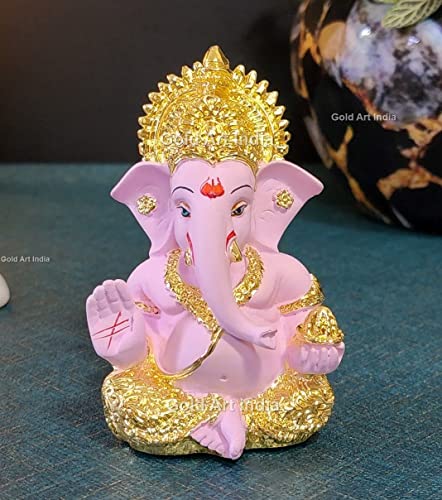 Image 30 of MukutGoldPink for the product Gold Art India Ganesha Idol