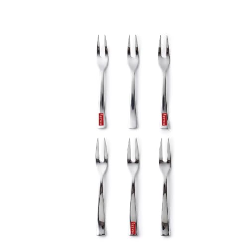 Image 5 of HAZEL Stainless Steel Fruit Fork Set of 6 Dessert Forks for Snacks