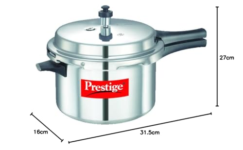 Image 3 of Prestige Popular Aluminium Outer Lid Pressure Cooker, 5.5 Litres, Silver