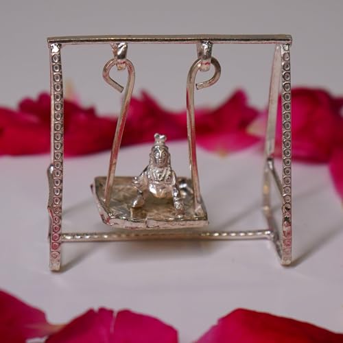 Image 1 of Default Title for the product Dista Silvers Jhula Set with Krishna Idol 12g