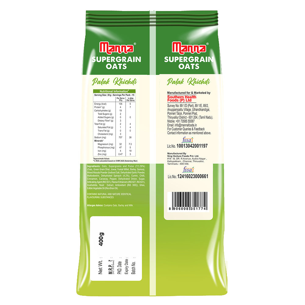 Image 11 of Manna Masala Oats Palak Khichdi