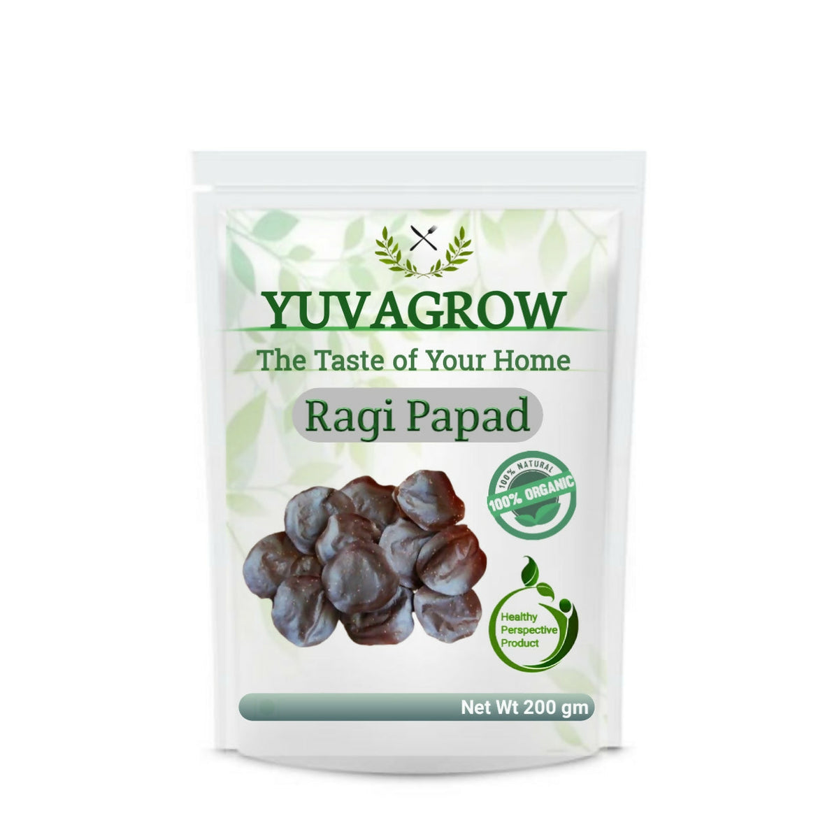 Image 1 of 200 gm for the product Yuvagrow Ragi Papad