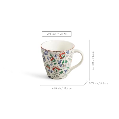 Image 7 of ExclusiveLane Spring Garden Handcrafted Ceramic Coffee Mug Set of 2, 330 ML