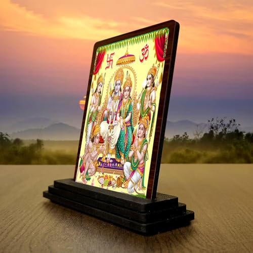 Image 3 of HD Printed Ram Darbar Wooden Idol 4x5 Inch Spiritual Art Spiritual Showpiece