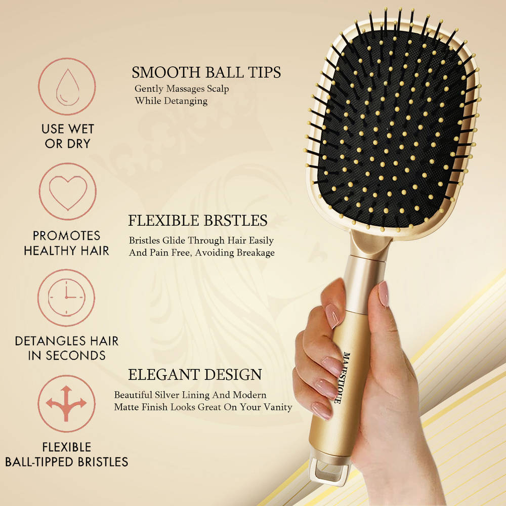 Image 6 of Majestique Golden Paddle Hair Brush Refresh and Extend