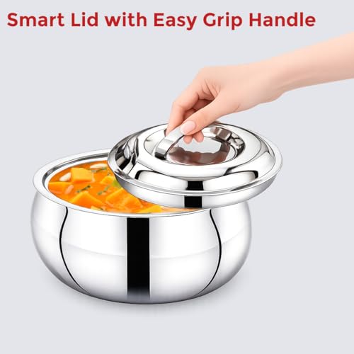 Image 7 of AVIAS Onyx Press Type Insulated Stainless Steel Casserole, 1500ml