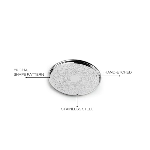 Image 6 of ExclusiveLane Mughal Arc Hand-Etched Stainless Steel Coasters Set of 4