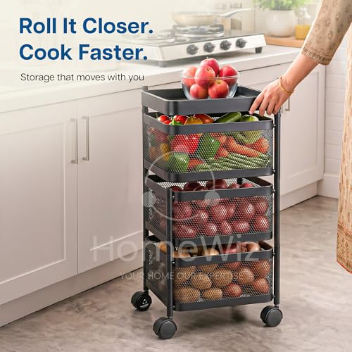 Image 7 of HomeWiz Square Kitchen Rack 3-Layer