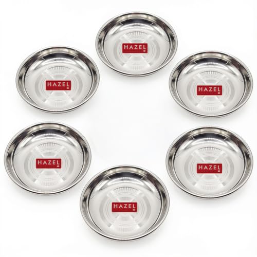 Image 6 of HAZEL Mini Stainless Steel Halwa Plate 100ml Set of 6