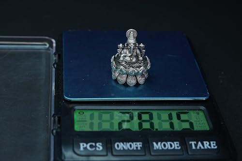 Image 5 of Dista Silvers Antique Lotus Ganesh Right Trunk Sitting 28.15G