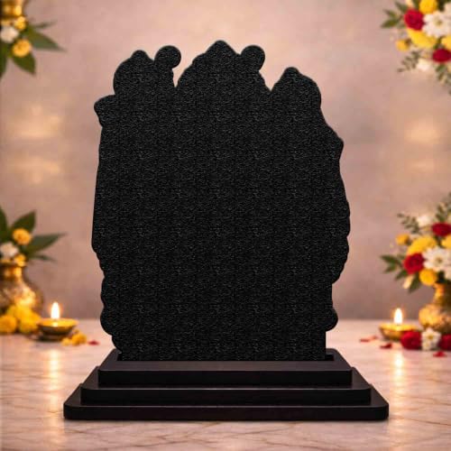 Image 2 of Ram Darbar Wooden MDF Printed Idol with Stand, 4 x 5 Inch, Pooja Room Decor, Home Temple Mandir Decoration, Religious Gift