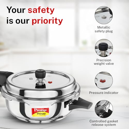 Image 7 of Prestige Stainless Steel Deluxe Alpha Svachh Outer Lid Senior Pressure Pan Cooker 4 Litre