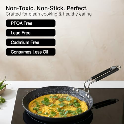 Image 8 of Prestige Durastone Hard Anodised 6 Layer Non-Stick Omni Tawa, 27 cm (Black)
