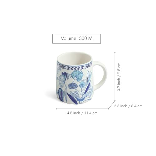 Image 7 of ExclusiveLane Floral Bliss Ceramic Coffee Mugs Set of 2 (300 ml)