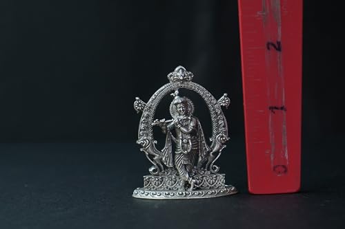 Image 6 of Dista Silvers Antique Krishna Idol with Frame 30.93G